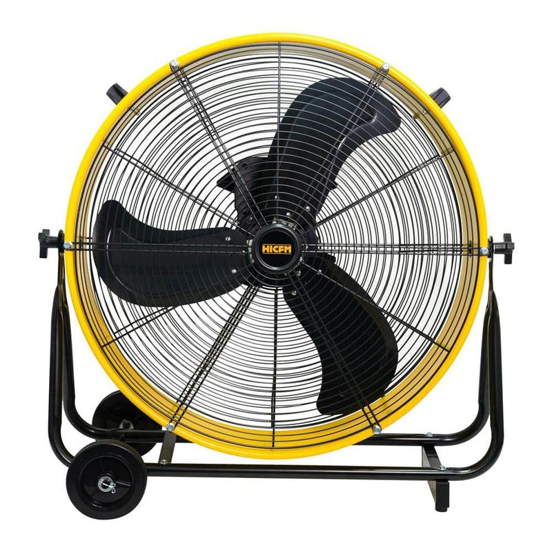 WOCK - HICFM 24 in. Variable Speed ​​BLDC Drive Drum Fan in Yellow with High Efficiency DC Motor, 8800 CFM