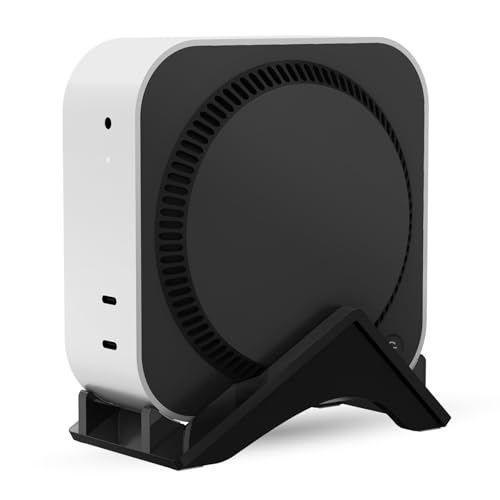 CaSZLUTION Vertical Mac mini M4 Stand, Acrylic Desktop Holder Compatible with Apple 2024 Mac mini M4 / M4 Pro - Anti-Slip Base, Improved Cooling & Space-Saving Design (Black)