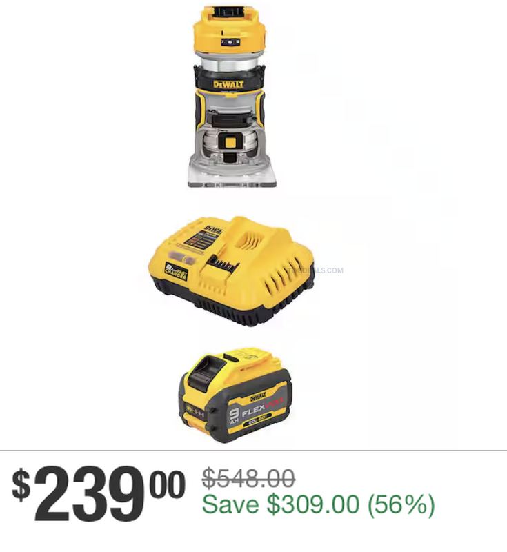 $239 DEWALT 20V XR COMPACT ROUTER + 9AH FLEXVOLT KIT @ HOME DEPOT