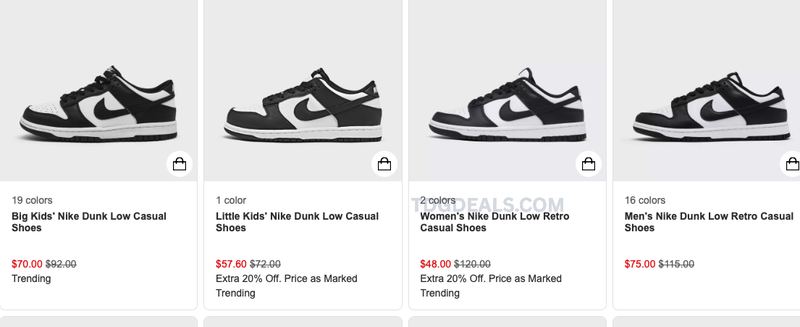 PANDA DUNKS FOR AS LOW AS $25
