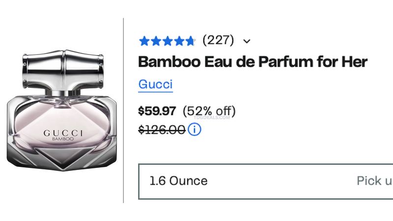 $126 GUCCI BAMBOO EAU DE PARFUM 1.6 OZ FOR $59.97