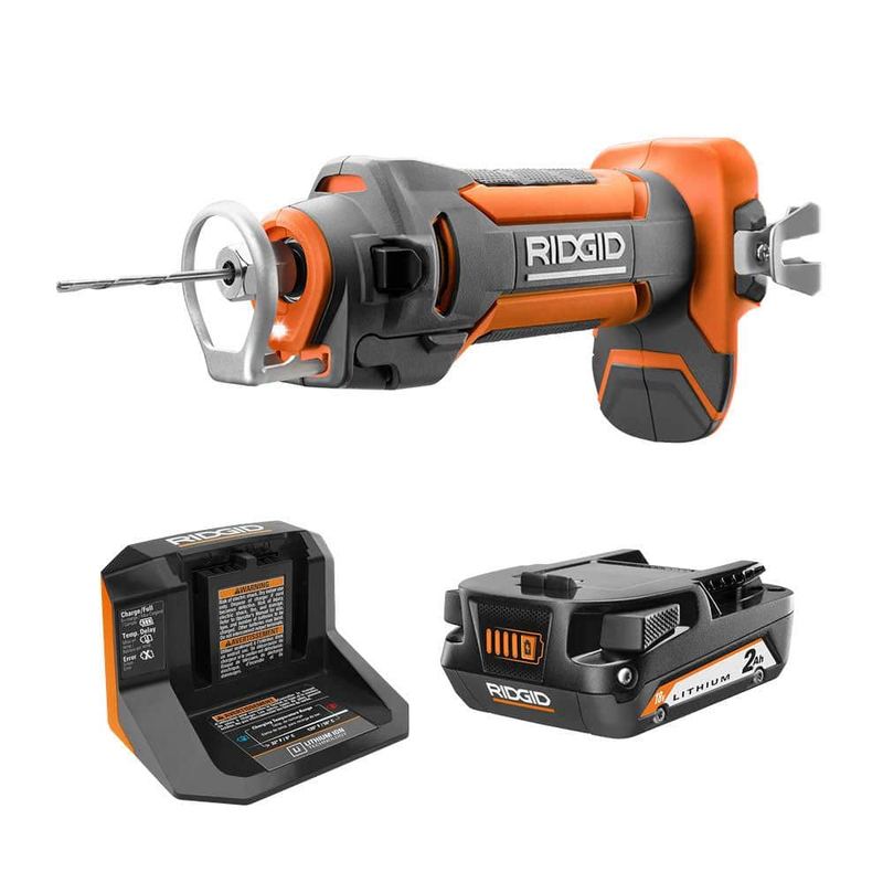 RIDGID - 18V Drywall Cut-Out Tool Kit with 2.0 Ah Battery and Charger