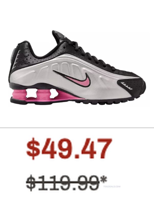 $119.99 NIKE KIDS' SHOX R4 DROPPED TO $49.47