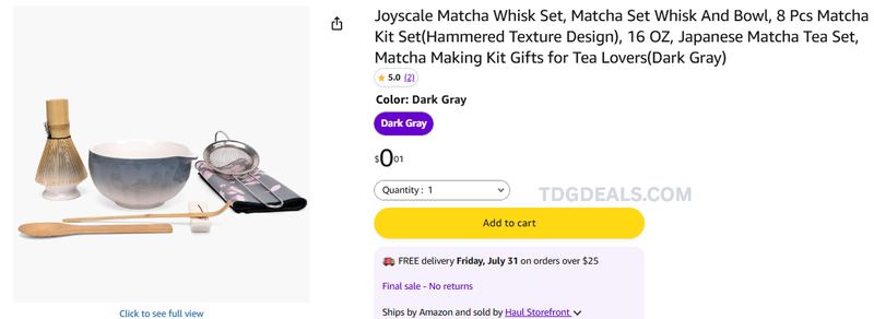 1¢ MATCHA SET ON AMAZON 🍵