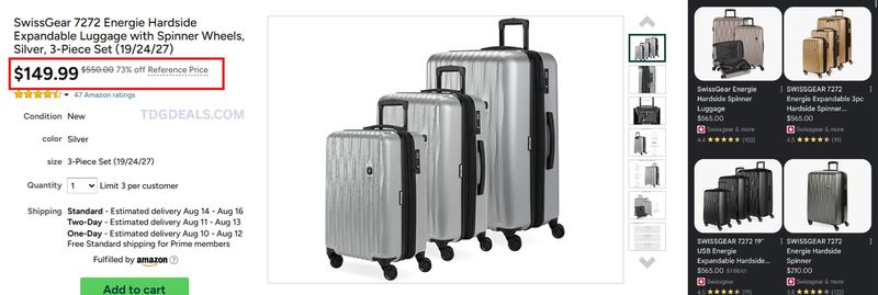 3 SWISSGEAR SUITCASES FOR $149.99 👀