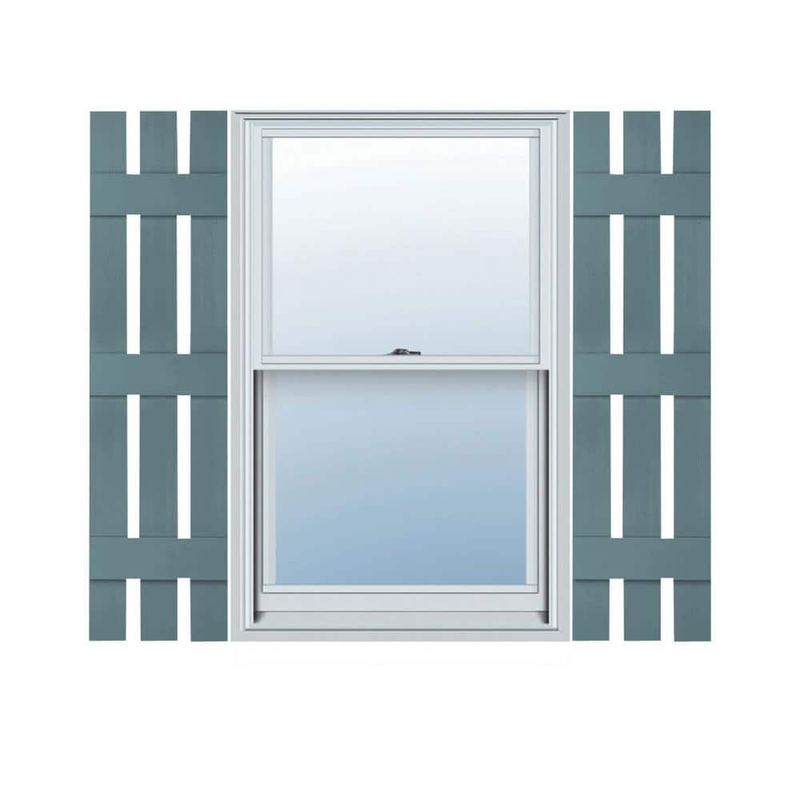 Builders Edge - 12 in. W x 72 in. H TailorMade Three Board Spaced (3 Batten), Board-n-Batten Shutters - Wedgewood Blue