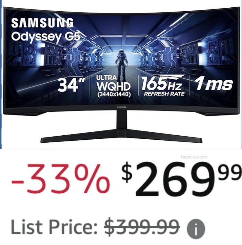 $269.99 SAMSUNG G5 ULTRA-WIDE GAMING MONITOR  🖥️
