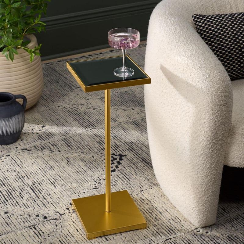 SAFAVIEH - Paku 9 in. Gold/Mirror Metal Square End Table