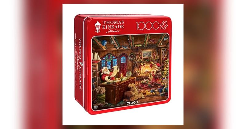 THOMAS KINKADE SANTA PUZZLE TIN DOWN TO $5