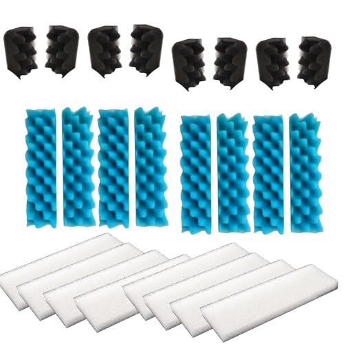 Qzbhct Aquarium Bio Sponge Blue Foam Black Filter White Pads Kit Compatible with Hagen Fluval 406, 407 Filtration Systems, 8 Set Sevrice Kit