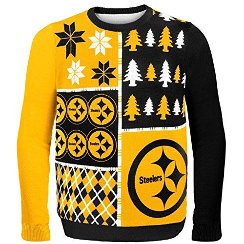 FOCO NFL Pittsburgh Steelers Busy Block Ugly Sweater, XX-Large