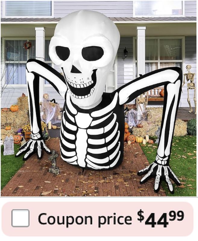 $89.99 GIANT INFLATABLE SKELETON NOW $44.99