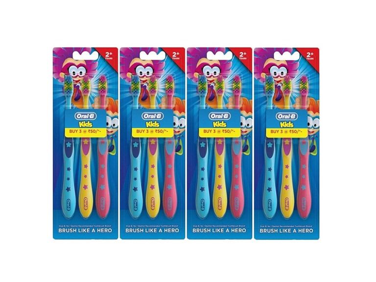 (4 Pack) Oral-B Kids Toothbrush,extra soft 3 ct