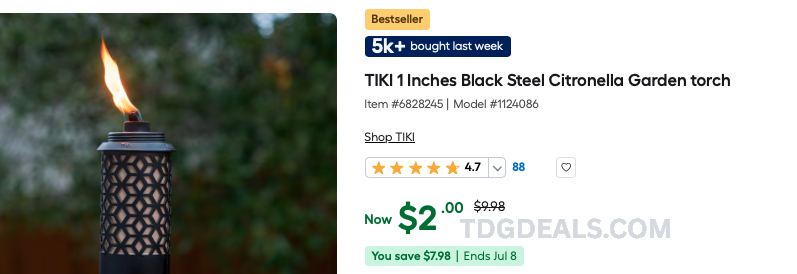 TIKI TORCHES FOR $2 ORDER ASAP 🔥