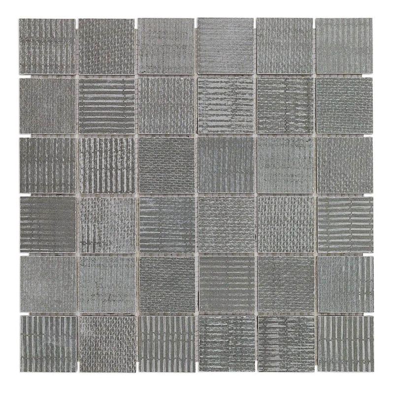 Ivy Hill Tile - Lungo Dark 11.81 in. x 11.81 in. 10mm Matte porcelain Floor and Wall Mosaic Tile (0.97 sq. ft. per Sheet)
