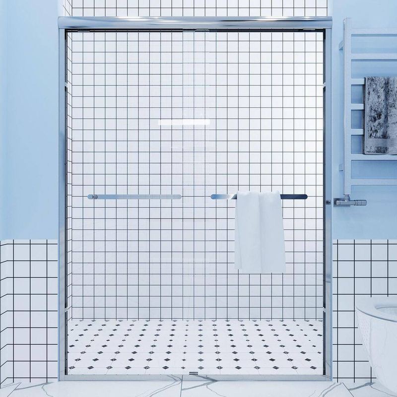 ORGANNICE - 50 in. - 54 in. W x 72 in. H Sliding Framed Shower Door in Chrome with Clear Glass