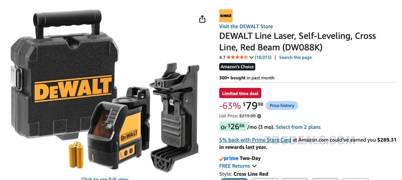 -63% off DEWALT Line Laser