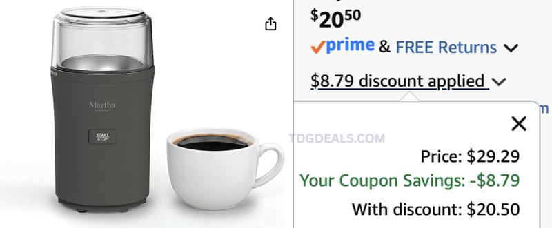 $20.50 MARTHA STEWART COFFEE AND SPICE GRINDER