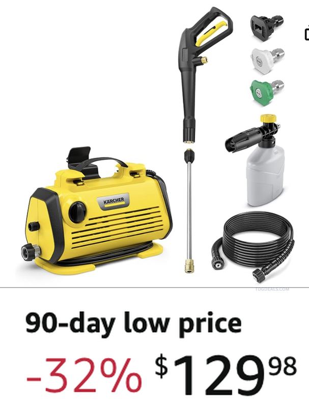 $189.99 KARCHER K3 1700 PSI ELECTRIC PRESSURE WASHER DROPPED TO $129.98 🫧