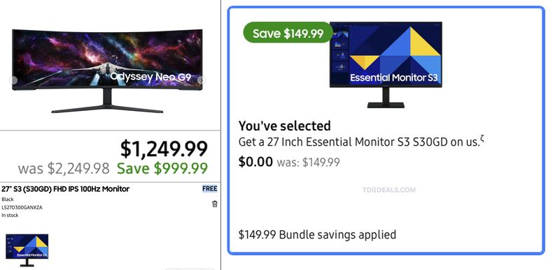 $999.99 OFF SAMSUNG ODYSSEY NEO G9 57” GAMING MONITOR