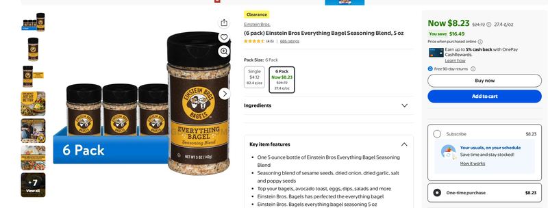 EINSTEIN BROS SEASONING CLEARANCE