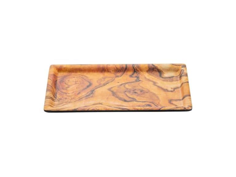 TableCraft 12953 Serving Tray, Olive Wood Decal Melamine Serving Tray