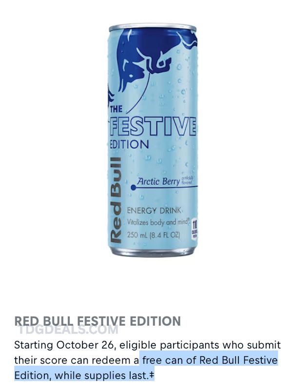 FREE RED BULL FESTIVE EDITION CAN ON MONDAY