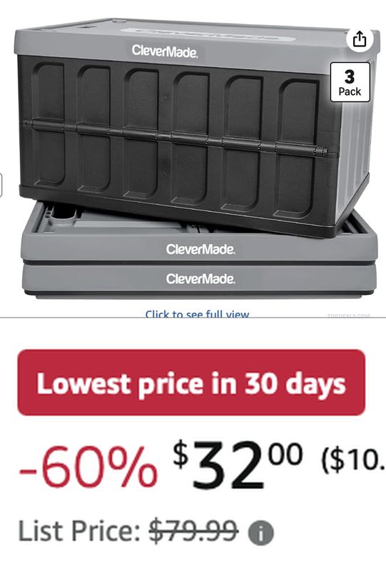 $79.99 CLEVERMADE COLLAPSIBLE STORAGE BINS FOR $32