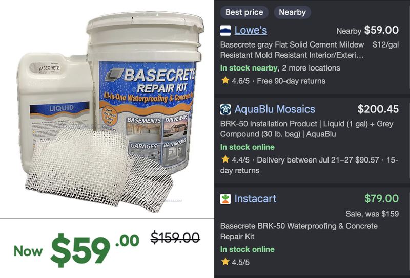 $100 OFF BASECRETE ALL-IN-ONE WATERPROOFING KIT