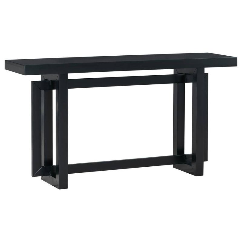 Polibi - 59.10 in. Contemporary Black Rectangle Wood Console Table for Entryway, Hallway, Living Room