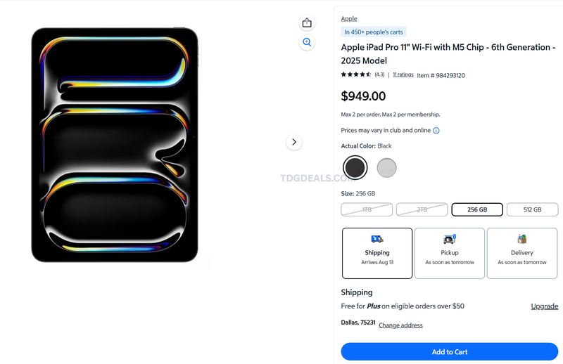 APPLE IPAD PRO 11" M5 256GB — $949