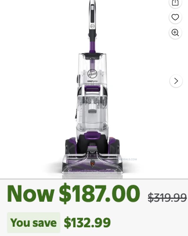 $319.99 HOOVER SMARTWASH PET CARPET WASHER NOW $187