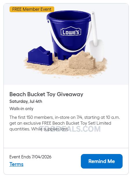 LOWE’S FREEBIE 🏖️