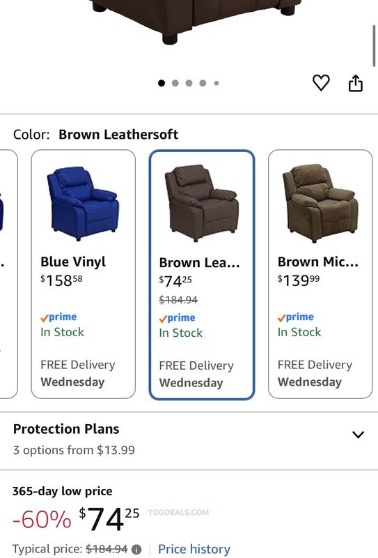 KIDS LEATHERSOFT RECLINER - $74.25 🪑