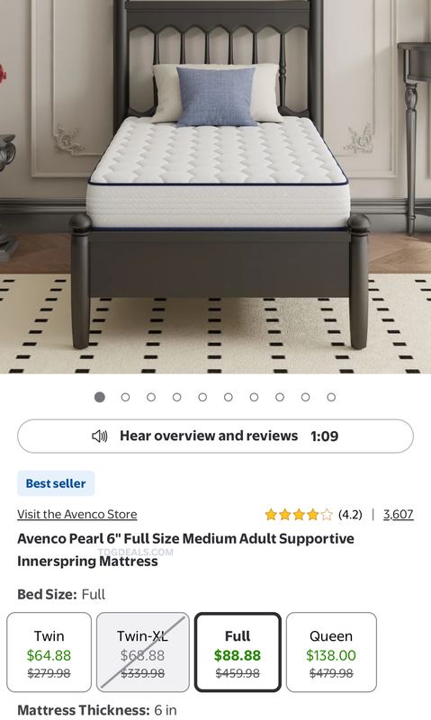 AVENCO INNERSPRING MATTRESSES FROM $64.88