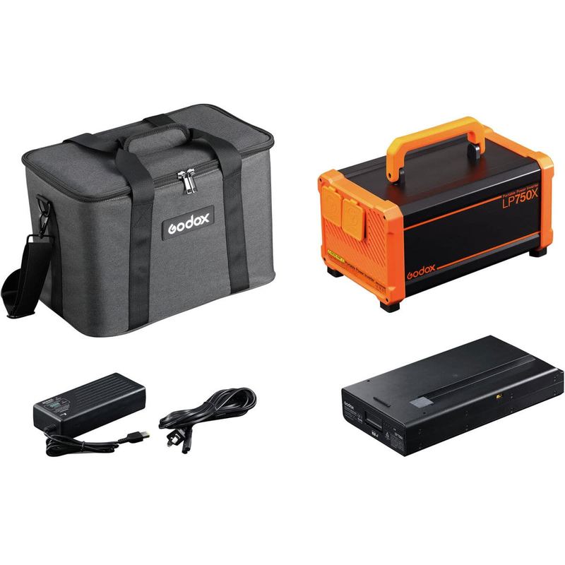 Godox - LP750X Portable Power Inverter - Black, Orange