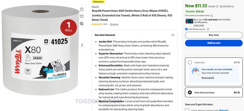 455 HEAVY-DUTY WIPES FOR $11.33
