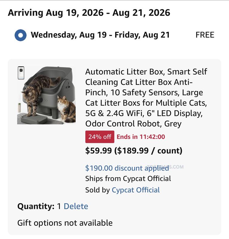 AUTOMATIC LITTER BOX ONLY $60