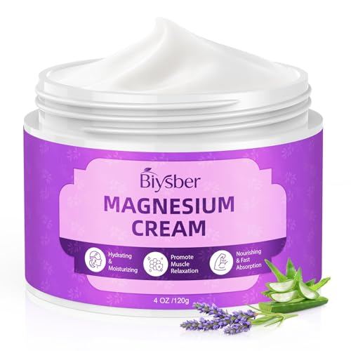 Topical Magnesium Lotion Cream for Sleep: Natural Magnesium Body Butter for Sweet Sleep/Leg Cramps/Feet/Arms/Muscle Pain Relaxation - Calm Moisturizing Day and Nightime Cream for Women and Men 4 oz