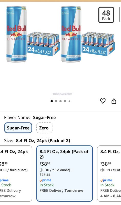 🚨 48 RED BULL SUGAR-FREE CANS FOR $38.98 ⚡️