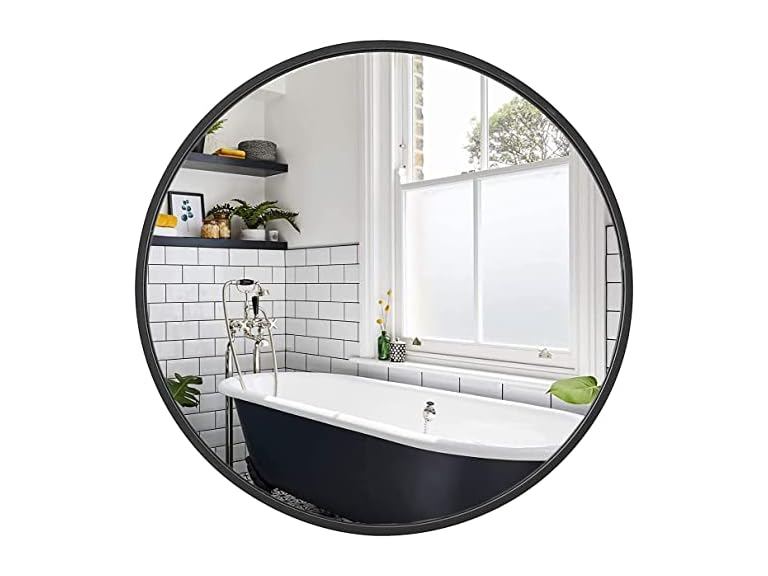 Black Round Bathroom Mirror Circle Wall