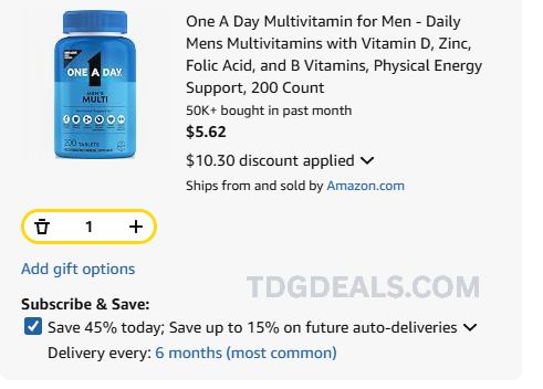 ONE A DAY MEN’S MULTIVITAMIN $5.62 💊
