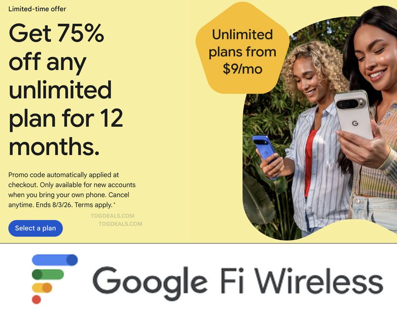 GOOGLE FI UNLIMITED PLANS STARTING AT $9/MO
