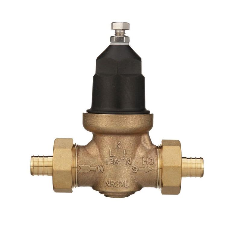 Wilkins - 3/4 in. NR3XL Pressure Reducing Valve with Double Union PEX Crimp Tailpiece Connection Lead Free