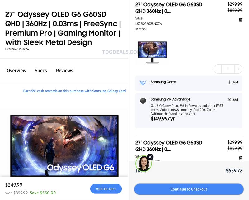 $900 SAMSUNG ODYSSEY OLED G6 MONITOR FOR $300