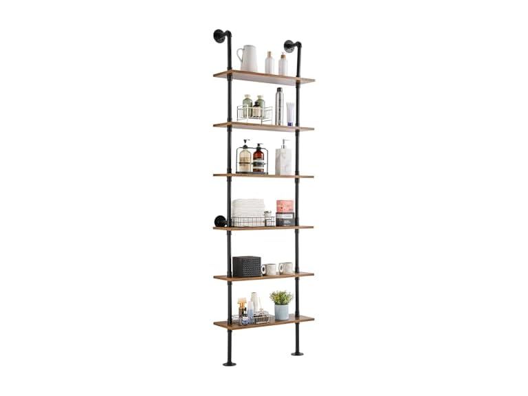 Industrial Pipe Shelf, 6 Tier 24x9.84in