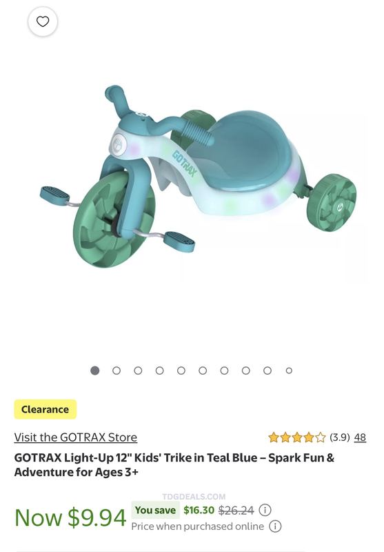 GOTRAX TRIKE FOR $9.94