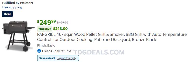 PARGRILL WOOD PELLET GRILL & SMOKER — $249.99