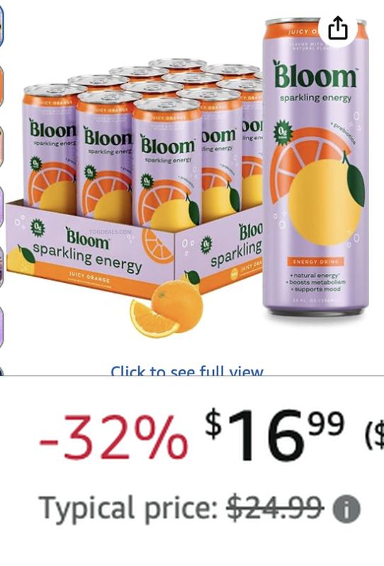$16.99 BLOOM SPARKLING ENERGY DRINKS