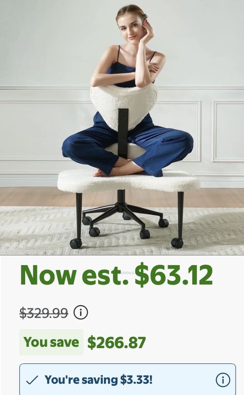 PINMOCO CROSS LEGGED OFFICE CHAIR FOR $63.12